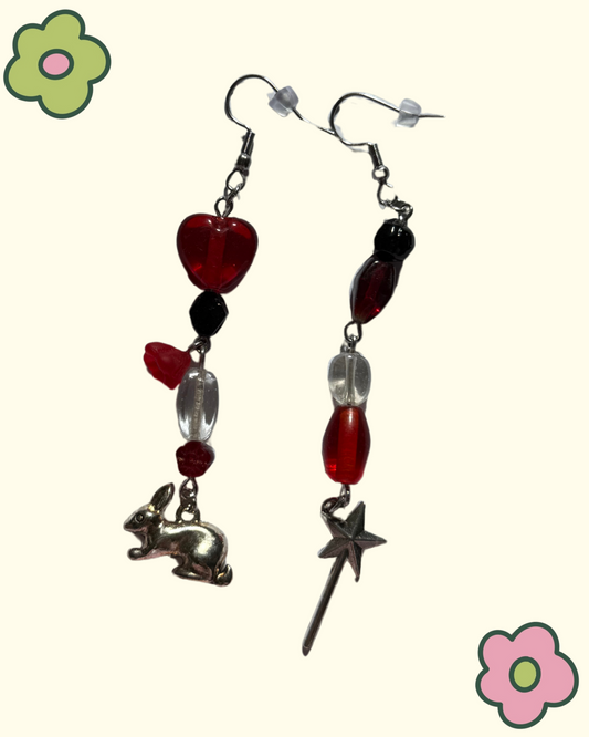 red wine supernova earrings